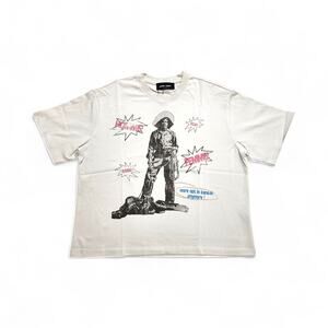 Homme + Femme Top Gun Graphic Cowboy Men's T-Shirt White Size XL - New